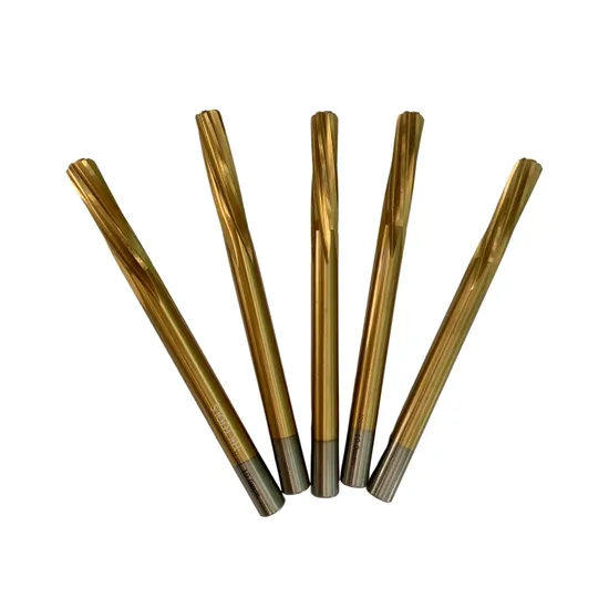 DIN212D H7 Cylindrical Shank Spiral Flute Tin Coated HSS M2 Machine Reamer